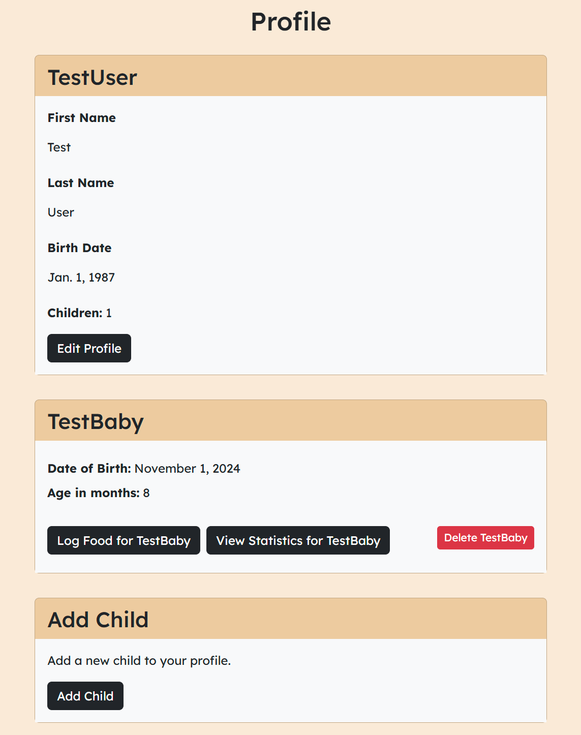 Profile page preview